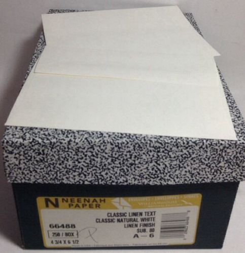 Neenah Classic Linen Text Natural White Linen Finish Sub 80 A-6 Envelopes 250