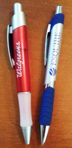Lot Set of 2 Promo Advertising Pens Black and Blue Ink
