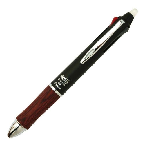 PILOT Frixion Ball 3 Color Erasable Gel Ink Multi Pen Wood Deep Red .5mm New /08