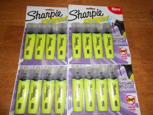 Sharpie Clear View Highlighters Lot of 16 Yellow 4 Packs of 4 Brand New!!