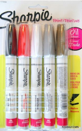 Sharpie oil-based paint marker medium point ~ set of 5 (1770458) for sale
