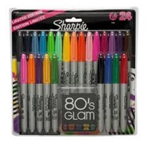 NEW Sharpie 80&#039;s Glam Fine Point Permanent Markers 24-pk 5 Ltd Edition Colors!