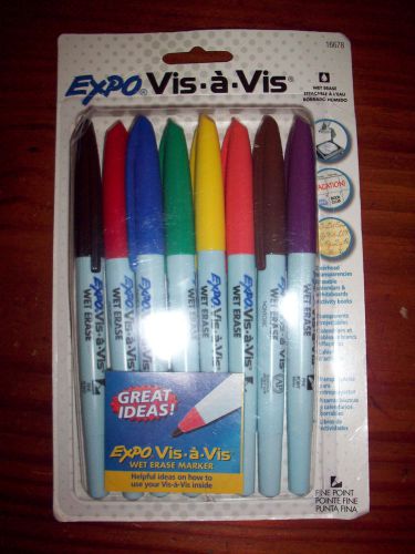 New 8 count pack of Vis-a-Vis pens - fine point