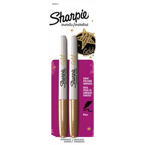 Sharpie Metallic Assorted Permanent Markers Fine Point 6 Gold Markers 1823813