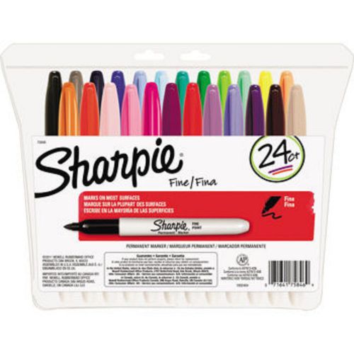 Sharpie permanent markers, fine point, assorted, 24ct new for sale