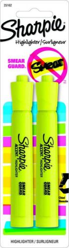 Sanford desk style sharpie accent chisel fluorescent yellow 2 count for sale