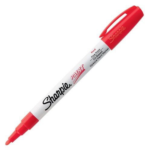 Sharpie Paint Marker - Fine Marker Point Type - Red Ink - White Barrel - (35535)