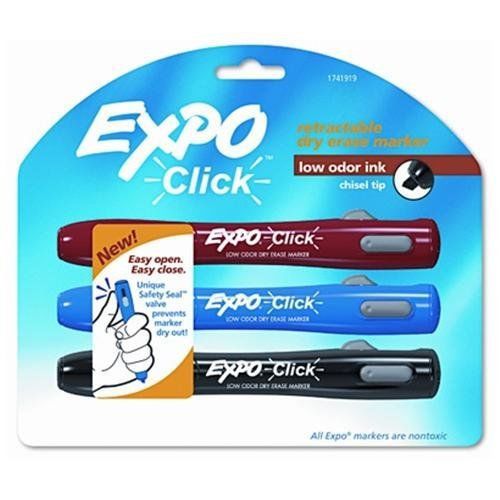 Expo Dry Erase Marker - Chisel Marker Point Style - Black, Blue, (san1741919)