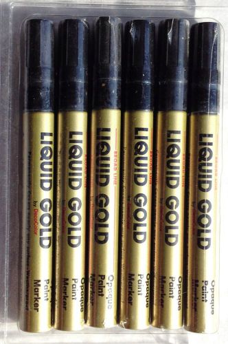 SIX Gold LIQUID GOLD brand  Oil Based Paint Markers - Decocolor QUICK SHIPPING!