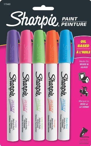 New sharpie oil-based medium point paint markers  5 fashion colored markers for sale