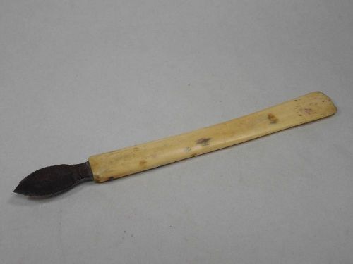 5858: Early J. Rodgers Sheffield Bone Handled Steel Tipped Ink Eraser Antique
