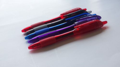 Set of 5 Innovation Rollerball Pens.  2 red, 1 blue, 1 black &amp;1 purple (broad)