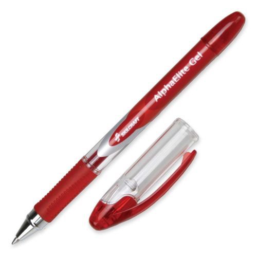 Skilcraft Alpha Elite Gel Pen - Red Ink - Clear Barrel - 12 / Pack (NSN5005213)