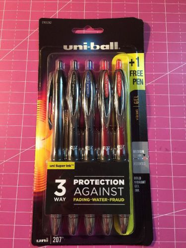 Uniball Signo 207 Gel Pen Retractable Assorted Colors 0.7mm 5 Pack
