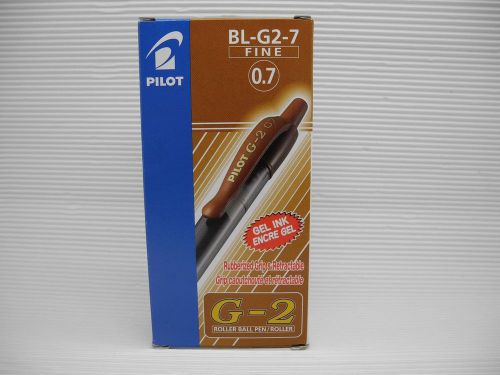 12 pcs Pilot retractable G-2 0.7mm fine Roller Ball pen Brown smoothest