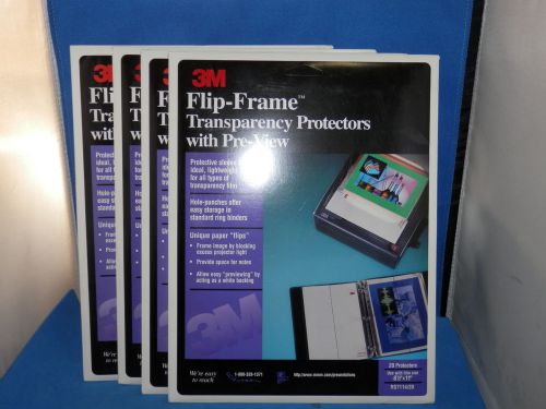 LOT OF 4 3M FLIP FRAME TRANSPARENCY PROTECTORS WITH PRE-VIEW RS7114
