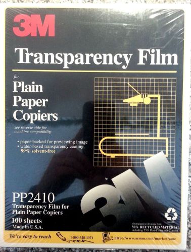 3M Transparency Film PP2410 Plain Paper Copier 100 Sheets NEW SEALED