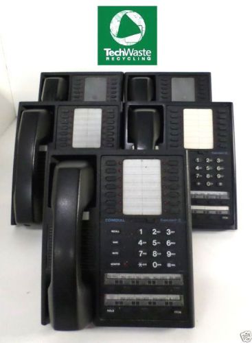 LOT OF 5 COMDIAL EXECUTECH II 6614E-FB BLACK 14 BUTTON PHONE T3-E10