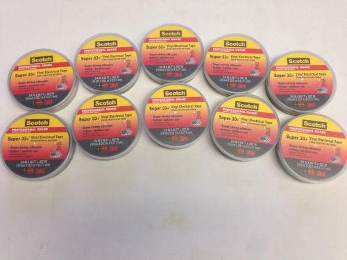LOT OF 10 3M PROFESSIONAL GRADE SUPER 33+ VINYL ELECTRICAL TAPE 3/4 IN X 66 FT