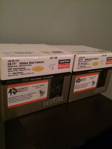 Eb-ty Hidden Deck Fasteners New In Box