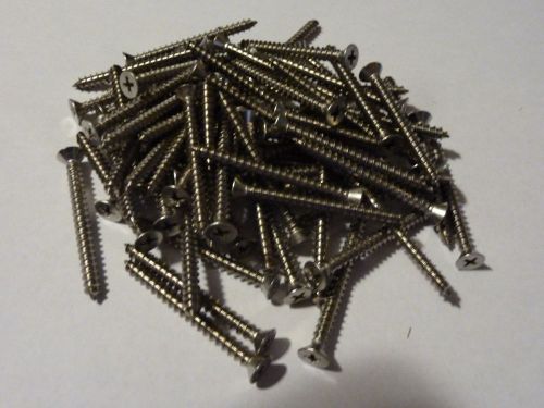 Stainless steel 10 x 2&#039;&#039; wood screws lot of 50 flat phillips head for sale