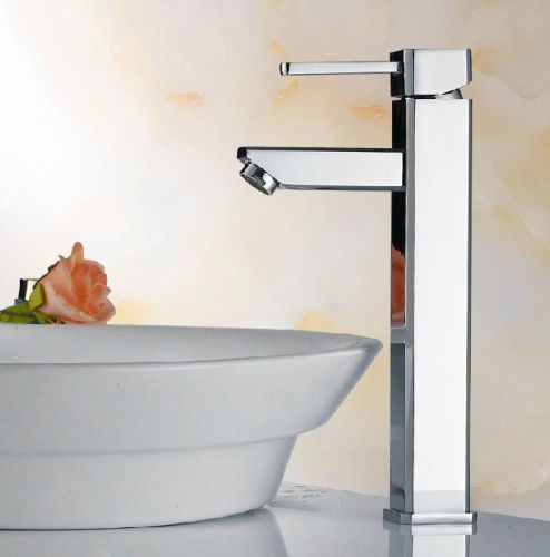 Chrome Polish Bathroom Sink Faucet Single Handle Mixer Tap New Design