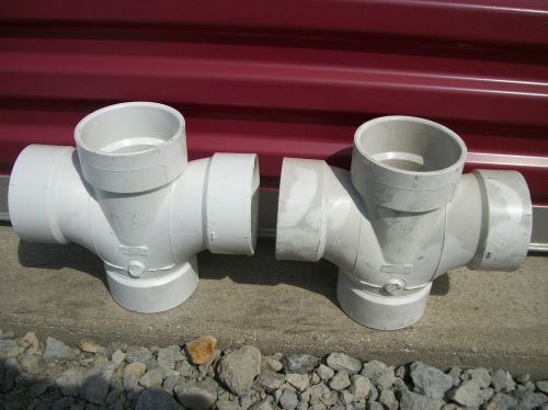 Lot of 2 nibco 3&#034; 4 way schedule 40 pvc plumbing fittings for sale