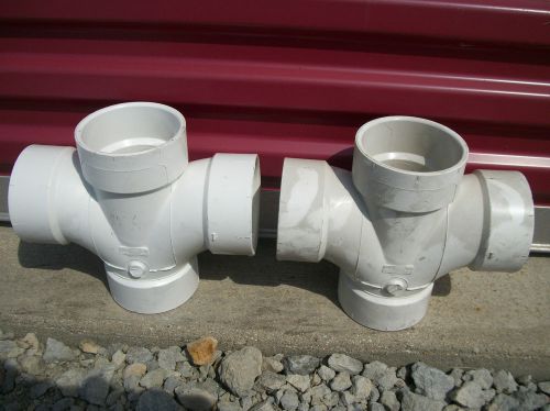 Lot of 2 NIBCO 3&#034; 4 Way Schedule 40 PVC Plumbing Fittings