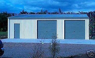Steel metal  2-car garage with shop area, building kit 864 sq for sale