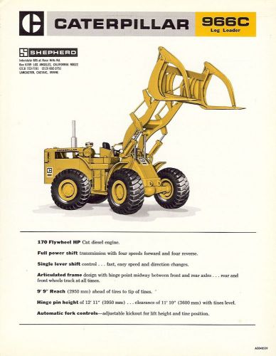 Equipment Brochure - Caterpillar - CAT - 966C - Log Wheel Loader - 1970 (E1549)