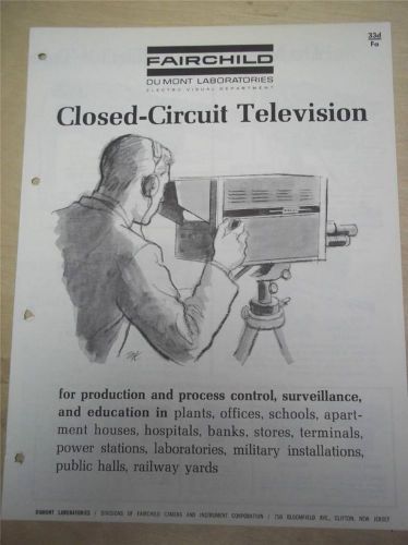 Vtg Fairchild DuMont Laboratories Catalog~Close-Circuit Television CCTV~1965