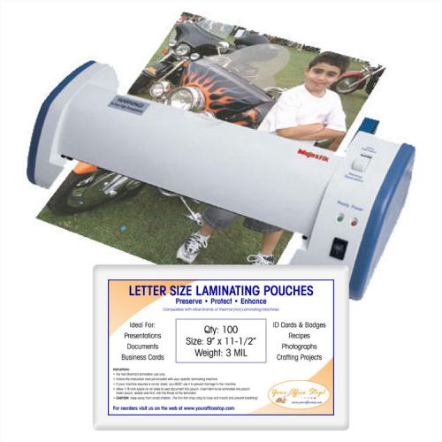 Majestik hrl-2112 12&#034; hot laminating machine bundle with 100 laminator pouches for sale