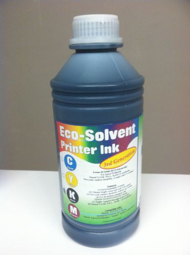 Eco Solvent ink, 1 Liter Black, Non-OEM. For Epson, Roland, Mimaki, Mutoh.