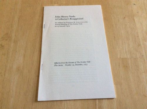 printer JOHN HENRY NASH: A Collector&#039;s Reappraisal 1975 Grolier Club
