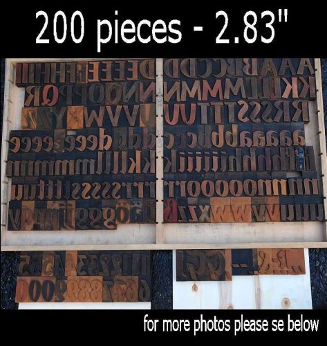 letterpress printing blocks 200 pcs 2.83&#034; tall alphabet type letters letter ABC