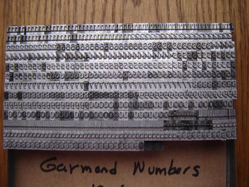 Letterpress Metal Type  &#034;Garmond Bold&#034;  Numbers 18 Point