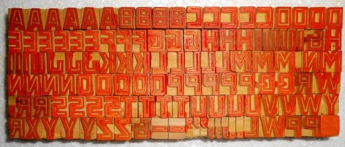 123 piece unique vintage letterpres wood wooden type printing blocks unused m305 for sale