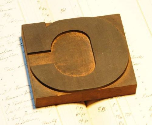 C -  letterpress wood printing block woodtype type print bold wide wooden stamp