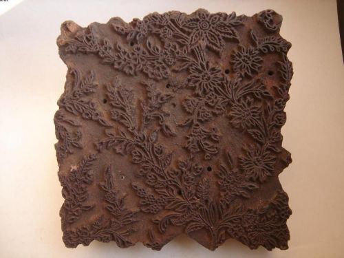 India Old Handcarved FABRIC PRINTING WOODEN BLOCK 34185