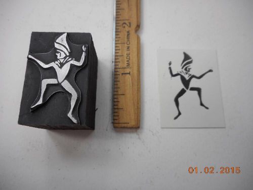 Printing Letterpress Printers Block, Stylized Elf