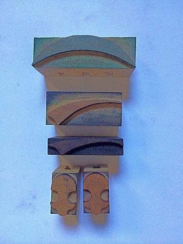 9 Wood Letterpress Printer Blocks, Typeset Flourish  Ornamental, Dingbats Border