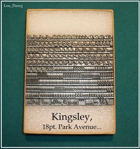 Kingsley Machine Type, ( 18pt. Park Avenue Caps , Lower Case &amp; Numerals... + )