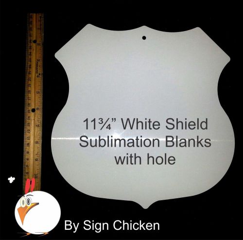 30 Pieces 11.75&#034;  **SHIELD**  WHITE ALUMINUM  SUBLIMATION BLANKS / WITH HOLE /