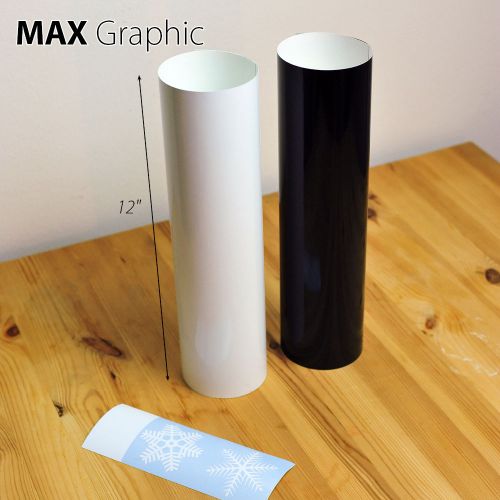 2 rolls x 12&#034; x10&#039; adhesive vinyl (craft hobby/sign maker/cutter)  black white for sale