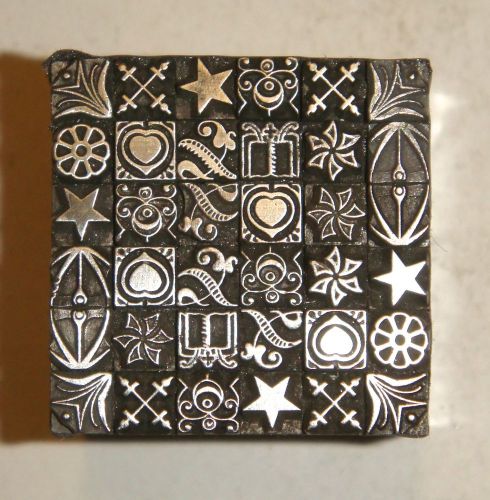 Letterpress METAL Mixed Decorative Designs x 36 pcs **Stunning RARE Designs**