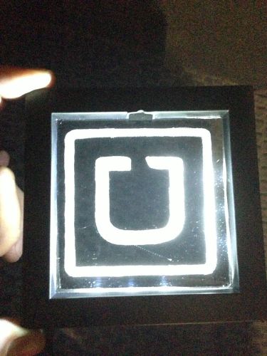 Uber Rideshare LED super bright sign, edge illuminated clear, 12v lighter plug