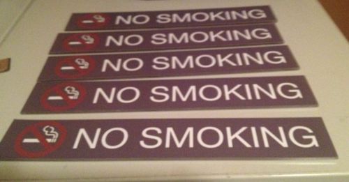 5x New Acrilic  No Smoking Sign 12x2in. Ready To Install Fast Shipping.