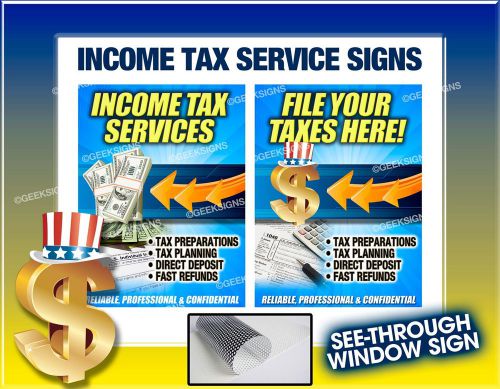 IRS Income Tax Service see through window sign poster banner perforated wrap