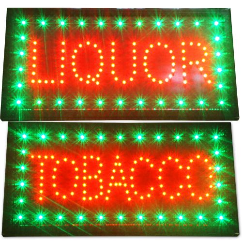 Liquor &amp; Tobacco LED Store Sign Alcohol Bar Beer Shop Cigarette Light neon light