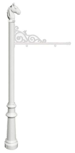 Prestige Real Estate Sign System with Horse Head &amp; Fluted Base in White 801-WHT